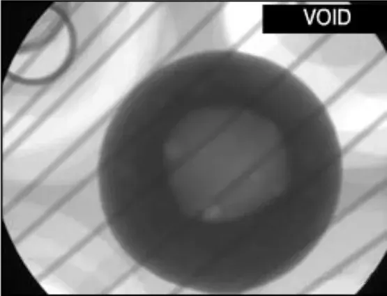 Fig 13 Generally speaking, the size of the bubble should not exceed 20% of the sphere's size.