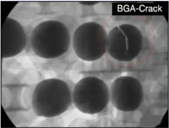 Fig 14. Cracking of the solder ball