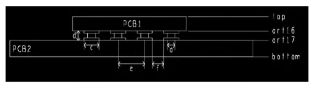 Figure 1 Partial view of a “convex” Z direction interconnect printed circuit board