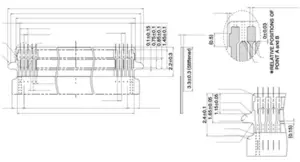 Figure 1 Printed connector with staggered pins Figure 1 Printed connector with staggered pins