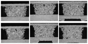 Figure 13 Results of transient liquid phase sintering micro sections