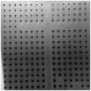 Figure 7 Close up view after baking the plugged holes