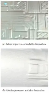 Figure 6 Condition of the board surface after lamination Figure 6 Condition of the board surface after lamination